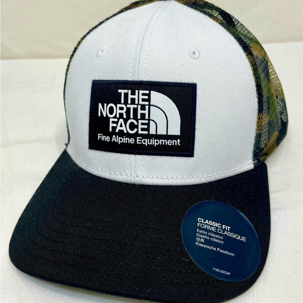 The North Face Black White and Camo Trucker Hat NWT